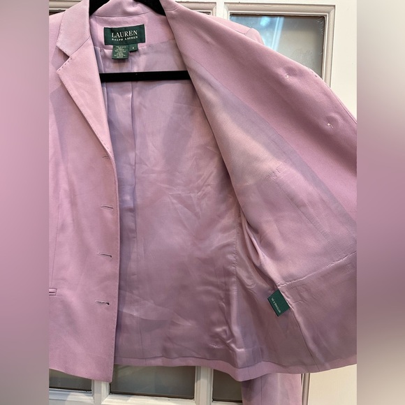 LRL Ralph Lauren Women's Light Lilac Lavender 100% Silk Blazer Jacket Size 4 S - Picture 8 of 13
